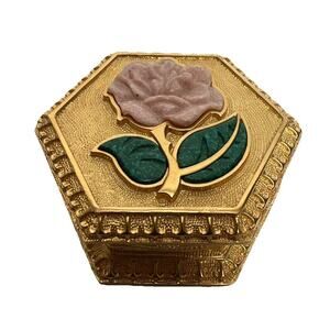 Black Hills Gold Trinket Box No. 2. Pink Rose